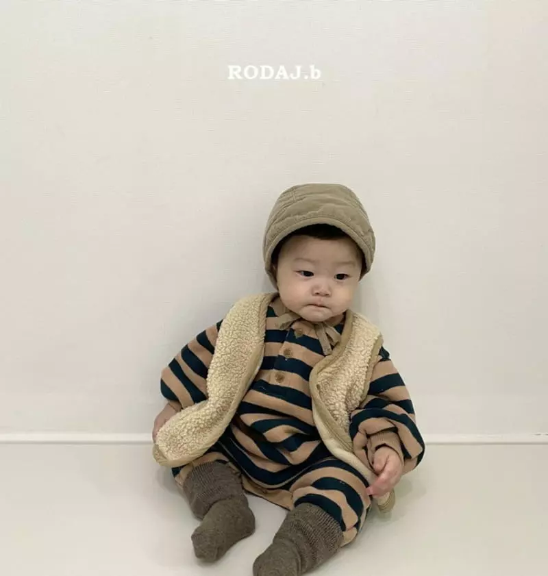 Roda J - Korean Baby Fashion - #onlinebabyshop - Bebe Jec Stripes Bodysuit - 3