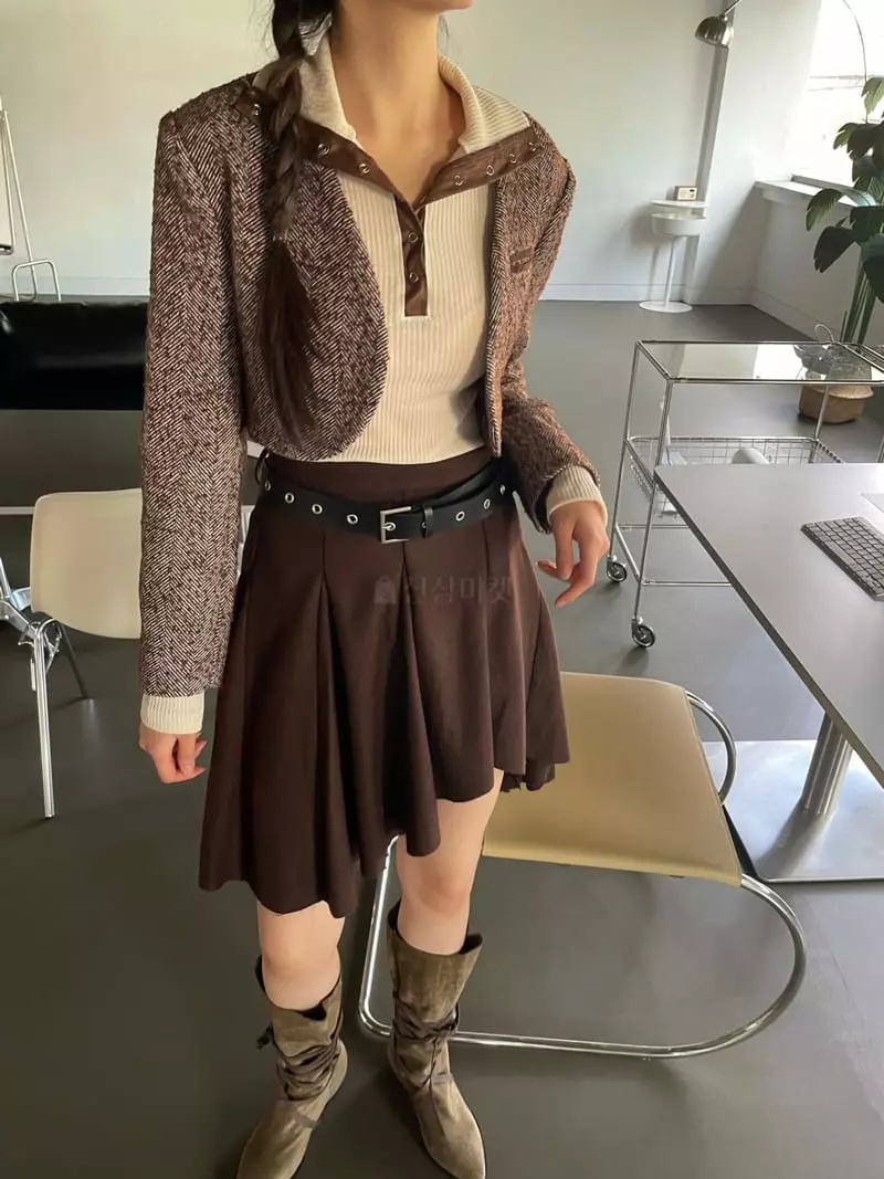Rooof - Korean Women Fashion - #momslook - Herringbone Jacket - 2