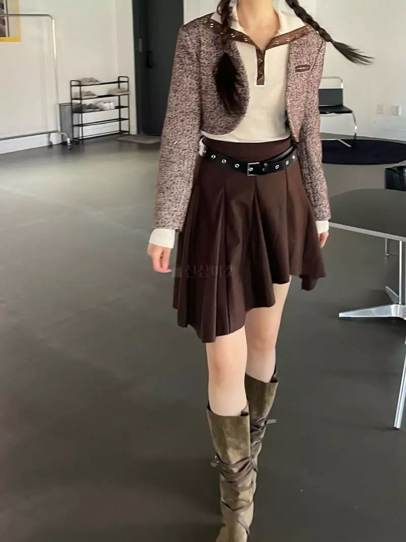 Rooof - Korean Women Fashion - #womensfashion - Herringbone Jacket - 4