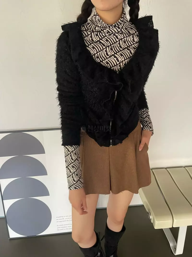 Rooof - Korean Women Fashion - #momslook - Brush Frill Cardigan - 10
