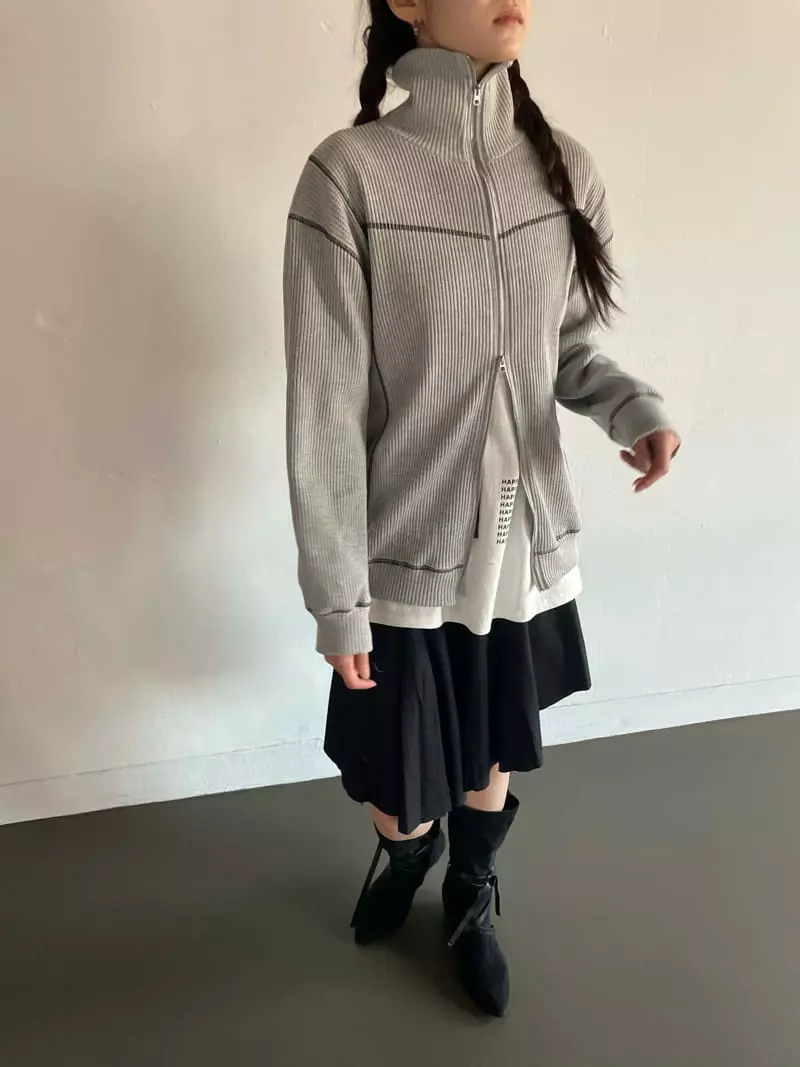Rooof - Korean Women Fashion - #momslook - Waffle Jacket