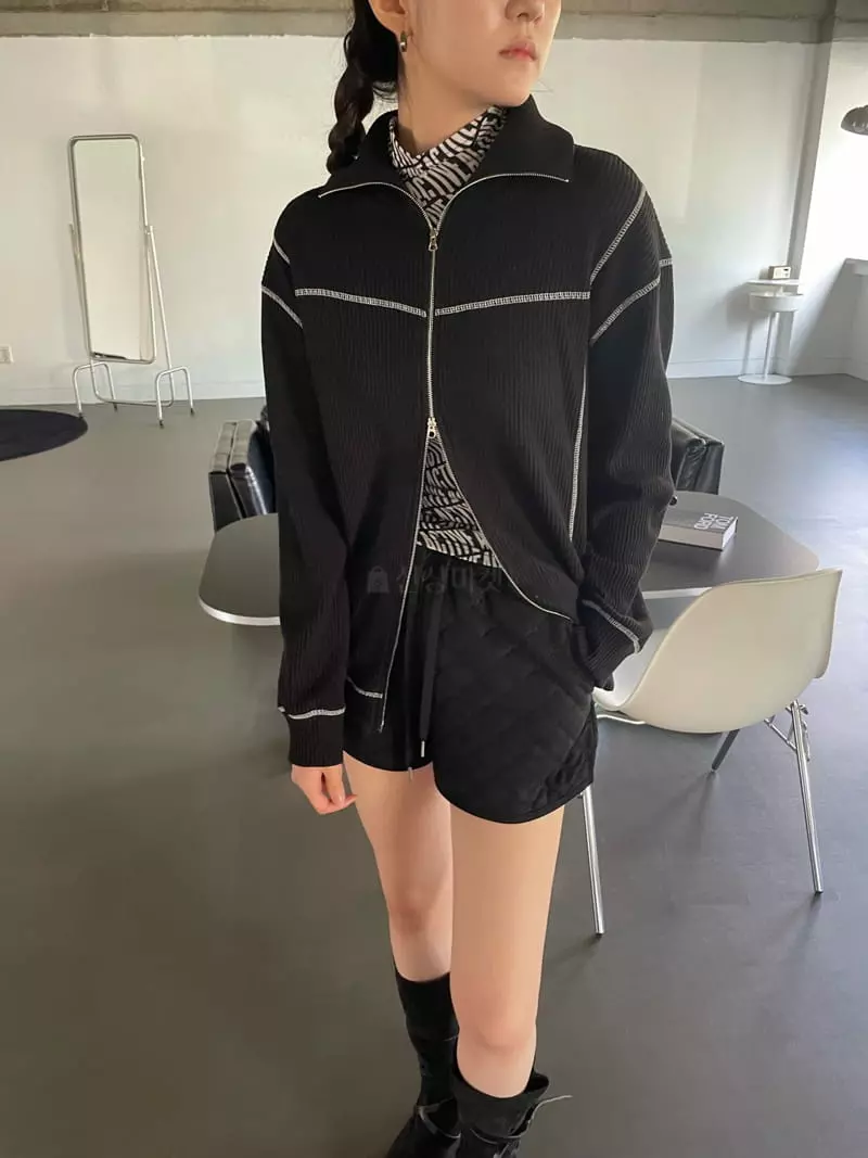 Rooof - Korean Women Fashion - #momslook - Waffle Jacket - 12