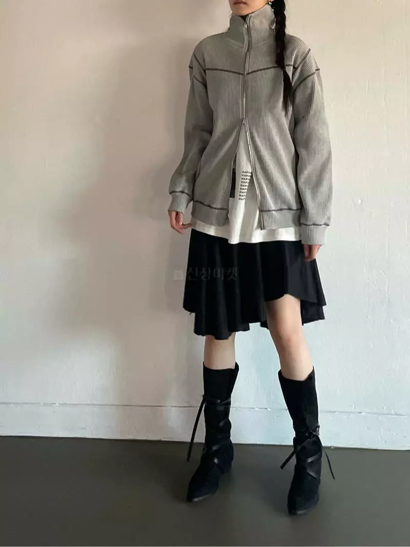 Rooof - Korean Women Fashion - #momslook - Waffle Jacket - 5