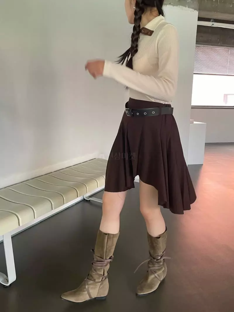 Rooof - Korean Women Fashion - #momslook - Cutting Skirt - 3