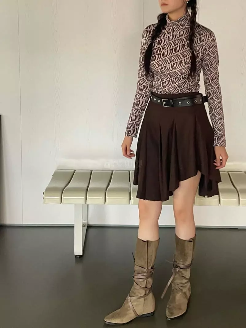 Rooof - Korean Women Fashion - #momslook - Cutting Skirt - 9