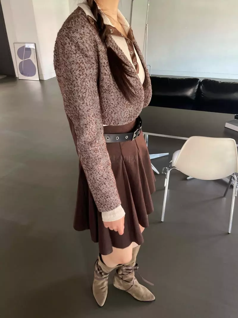Rooof - Korean Women Fashion - #womensfashion - Herringbone Jacket - 5