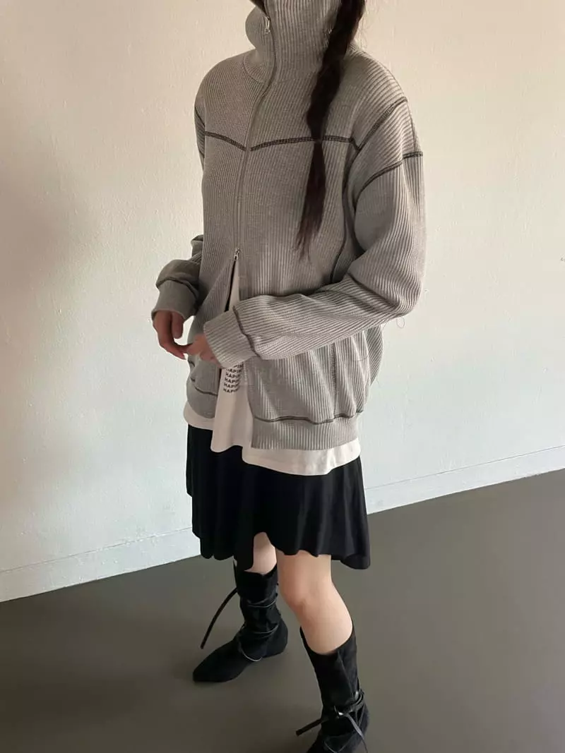 Rooof - Korean Women Fashion - #womensfashion - Waffle Jacket - 2