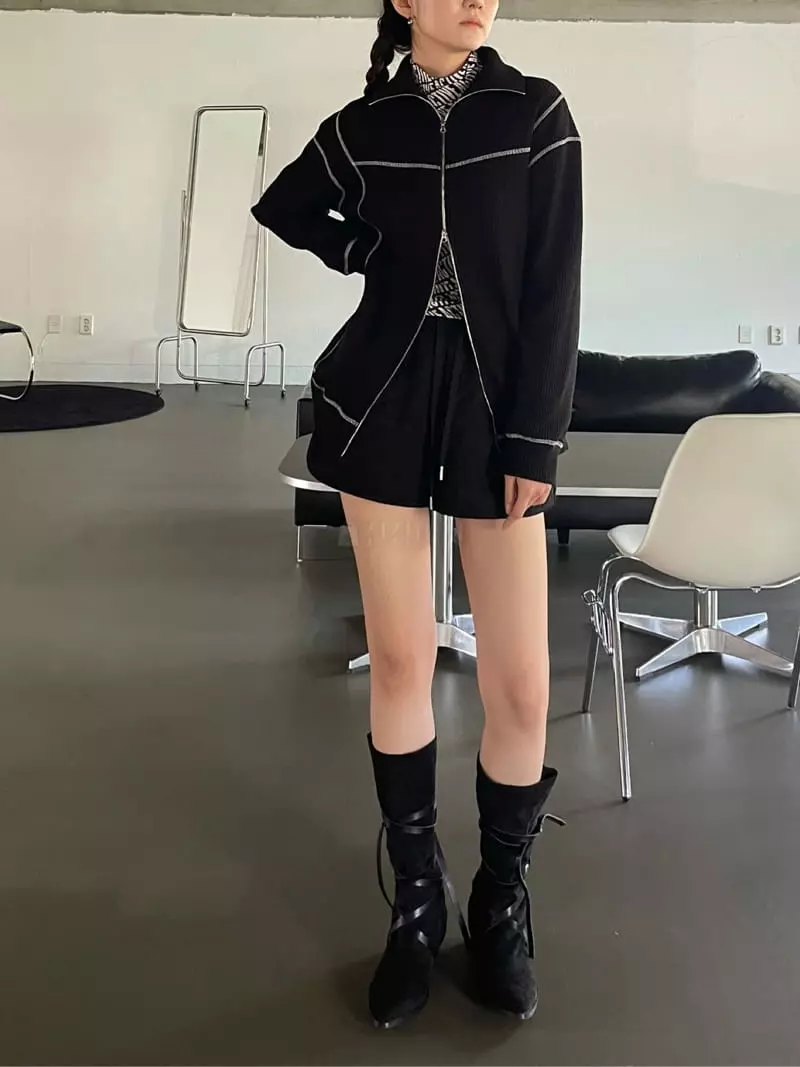 Rooof - Korean Women Fashion - #womensfashion - Waffle Jacket - 8