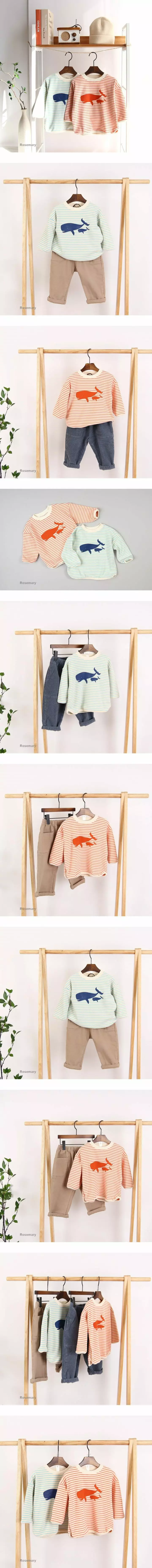 Rosemary - Korean Children Fashion - #designkidswear - Babay Dolphin Stripes Tee