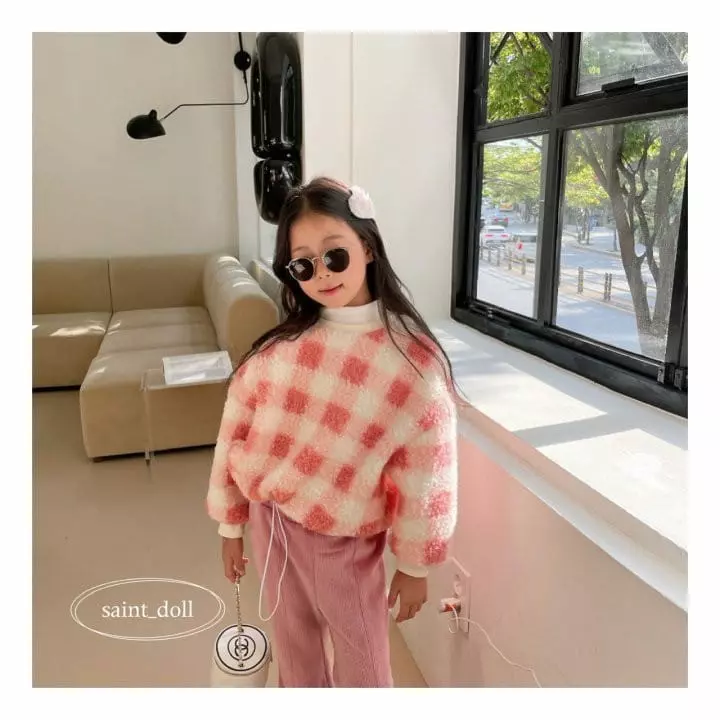 Saint Doll - Korean Children Fashion - #kidzfashiontrend - Check Fleece Sweatshirt - 4
