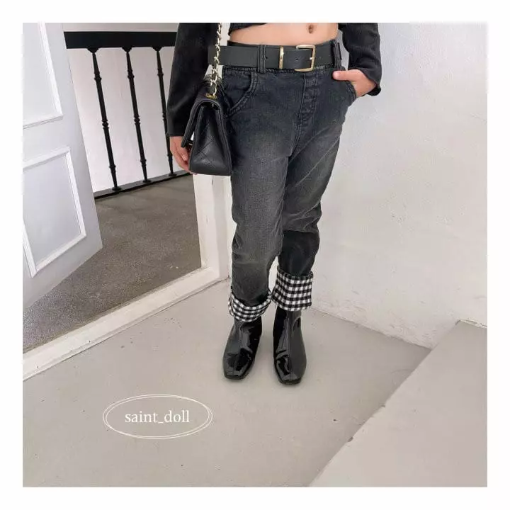 Saint Doll - Korean Children Fashion - #Kfashion4kids - Check Jeans - 10