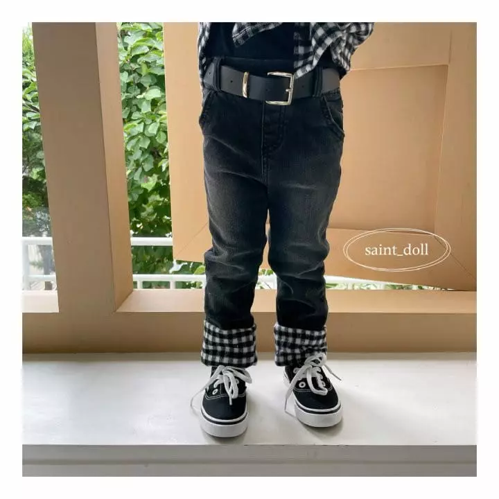 Saint Doll - Korean Children Fashion - #childofig - Check Jeans - 2