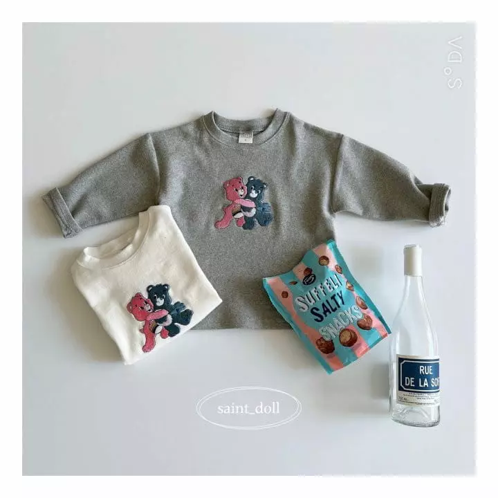Saint Doll - Korean Children Fashion - #childrensboutique - Bear Embrodiery Tee