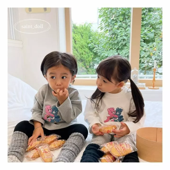 Saint Doll - Korean Children Fashion - #designkidswear - Bear Embrodiery Tee - 2