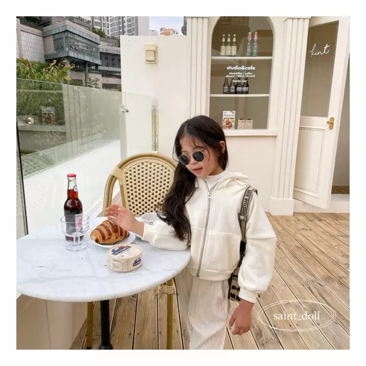 Saint Doll - Korean Children Fashion - #kidsshorts - Fleece Hoody zip-up with Mom - 2