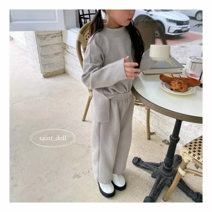 Saint Doll - Korean Children Fashion - #kidsshorts - Knit Wide Pants with Mom - 2