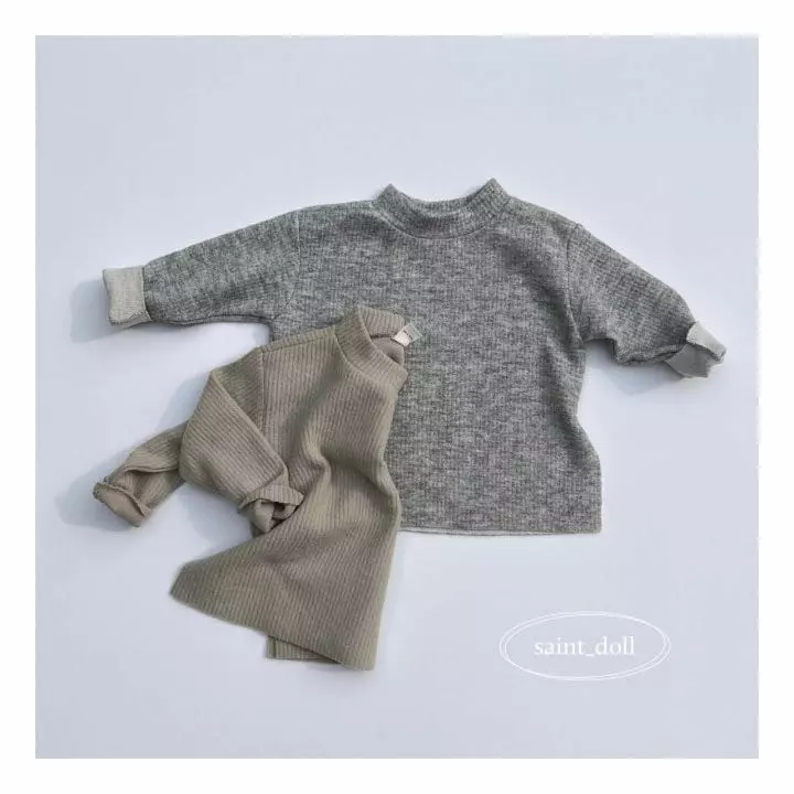 Saint Doll - Korean Children Fashion - #kidsshorts - Knit Boxy Tee with Mom