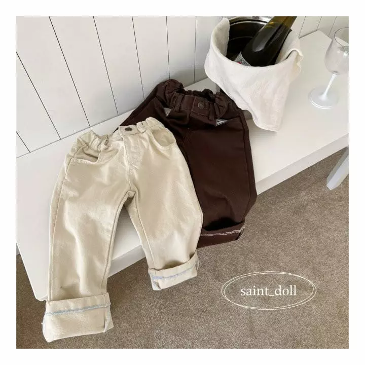 Saint Doll - Korean Children Fashion - #kidsstore - Stitch Roll Up Pants