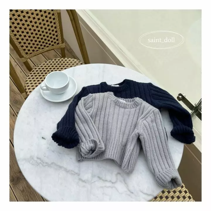 Saint Doll - Korean Children Fashion - #kidsstore - Rib Crop Knit Tee