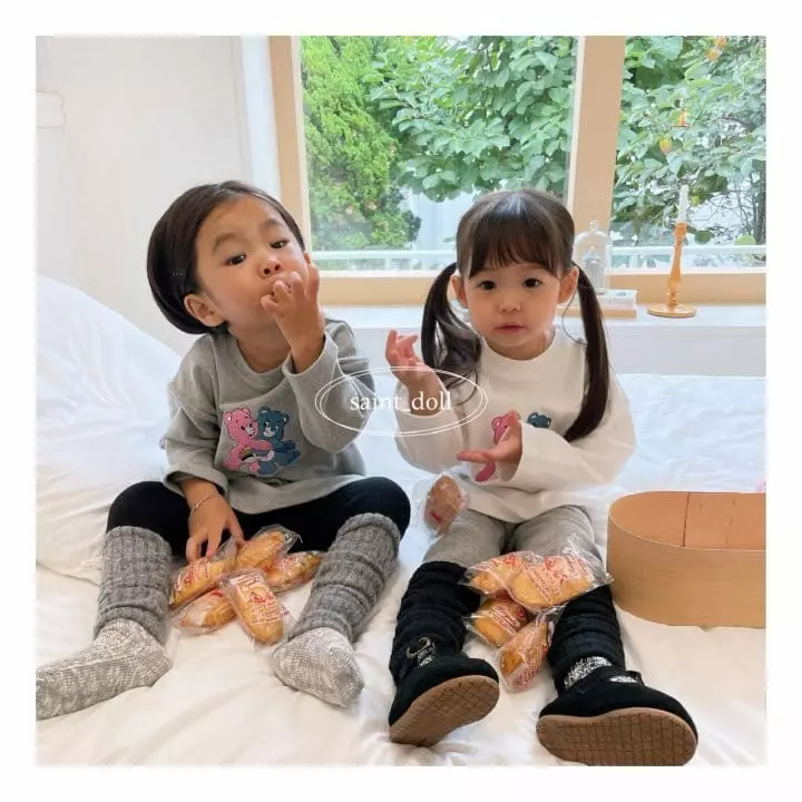 Saint Doll - Korean Children Fashion - #kidzfashiontrend - Bear Embrodiery Tee - 7