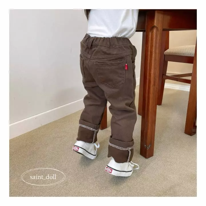 Saint Doll - Korean Children Fashion - #kidzfashiontrend - Stitch Roll Up Pants - 2