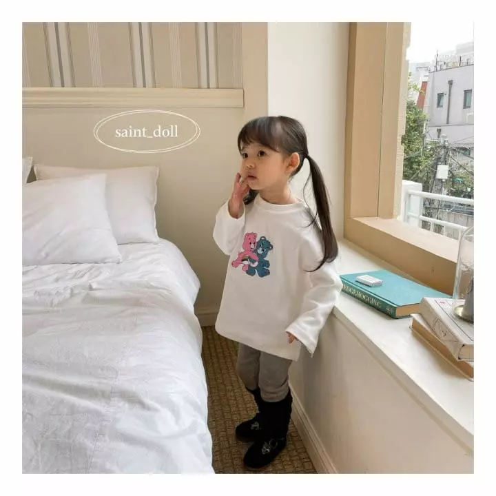 Saint Doll - Korean Children Fashion - #littlefashionista - Bear Embrodiery Tee - 9