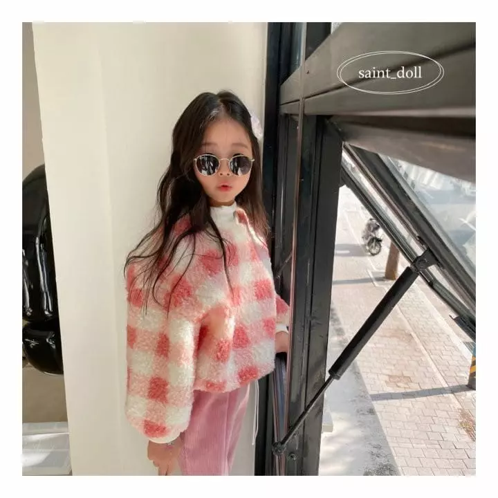 Saint Doll - Korean Children Fashion - #magicofchildhood - Check Fleece Sweatshirt - 6