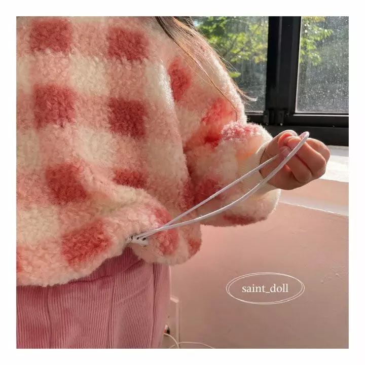 Saint Doll - Korean Children Fashion - #minifashionista - Check Fleece Sweatshirt - 7