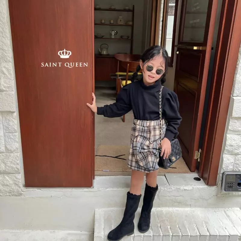 Saint Queen - Korean Children Fashion - #Kfashion4kids - Heart Check Skirt - 9