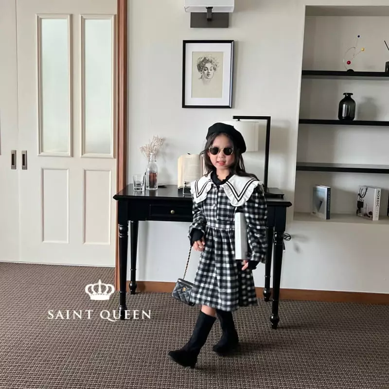 Saint Queen - Korean Children Fashion - #childofig - Check Sailor One-piece - 4