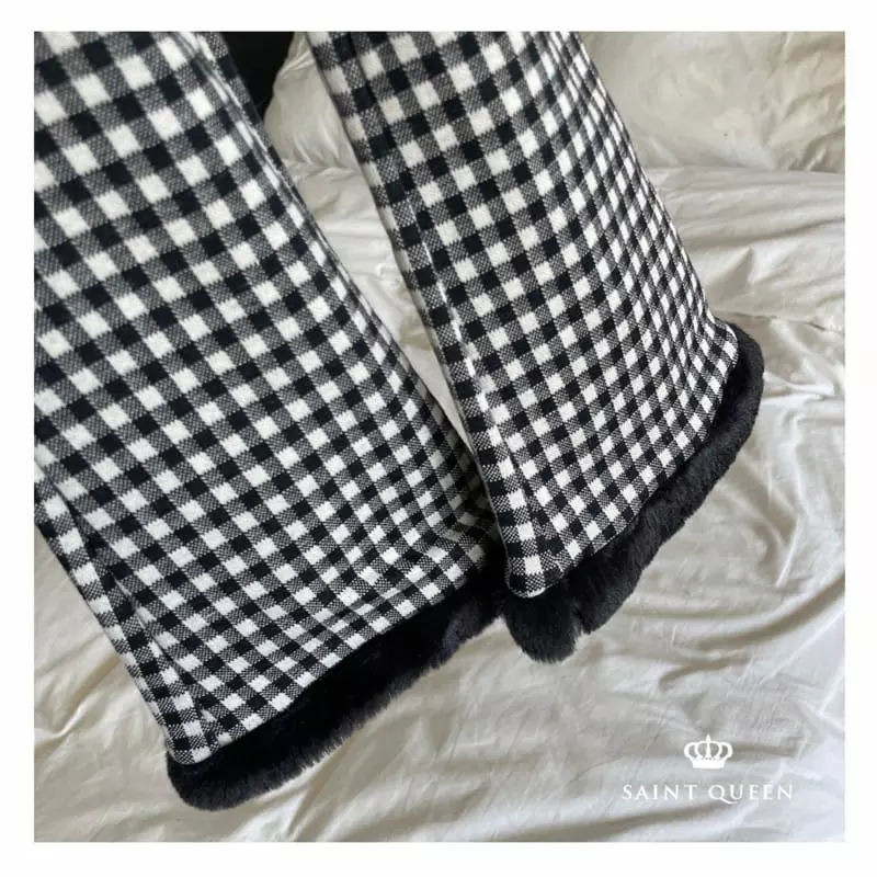 Saint Queen - Korean Children Fashion - #childrensboutique - Check Wide Pants