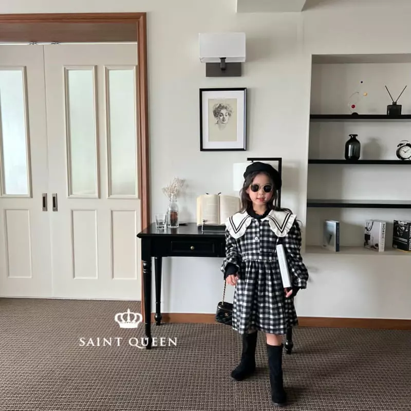 Saint Queen - Korean Children Fashion - #designkidswear - Check Sailor One-piece - 6