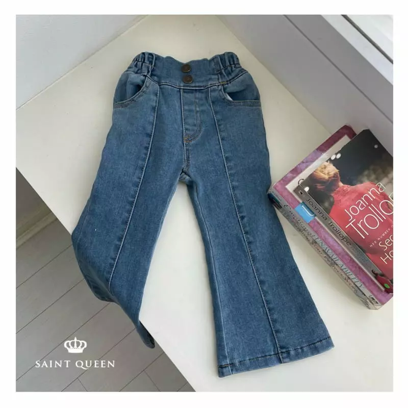 Saint Queen - Korean Children Fashion - #designkidswear - Denim Slit Pants