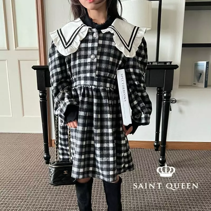 Saint Queen - Korean Children Fashion - #discoveringself - Check Sailor One-piece - 7