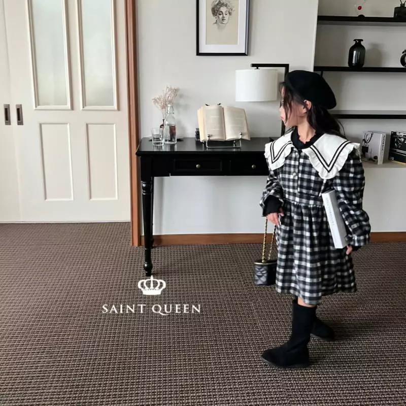 Saint Queen - Korean Children Fashion - #fashionkids - Check Sailor One-piece - 8