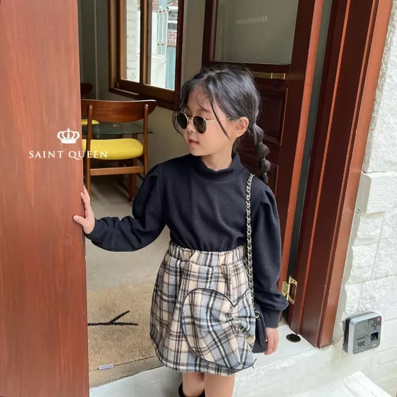 Saint Queen - Korean Children Fashion - #fashionkids - Heart Check Skirt - 5