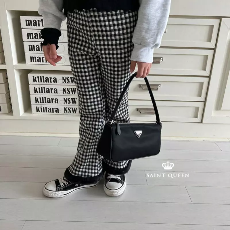 Saint Queen - Korean Children Fashion - #discoveringself - Check Wide Pants - 4