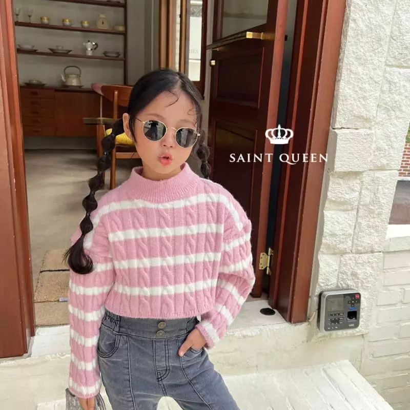 Saint Queen - Korean Children Fashion - #kidsshorts - Dan Twist Knit Tee - 10