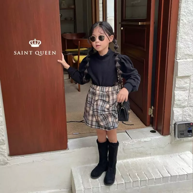 Saint Queen - Korean Children Fashion - #kidsshorts - Heart Check Skirt - 6