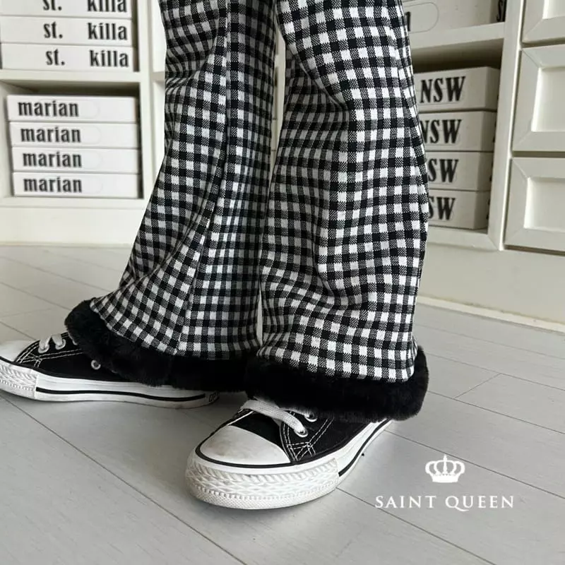 Saint Queen - Korean Children Fashion - #kidsshorts - Check Wide Pants - 5