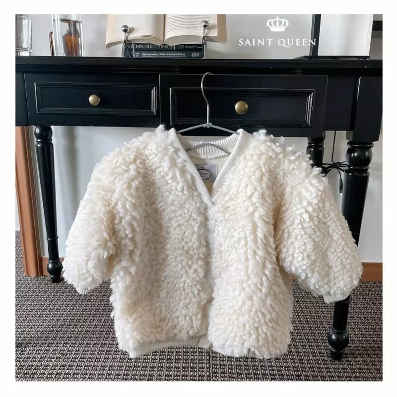 Saint Queen - Korean Children Fashion - #kidsshorts - Poodle Cardigan