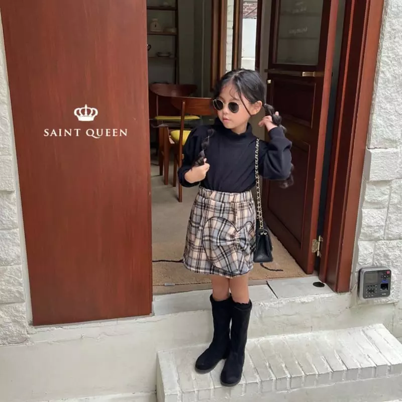 Saint Queen - Korean Children Fashion - #kidsstore - Heart Check Skirt - 7