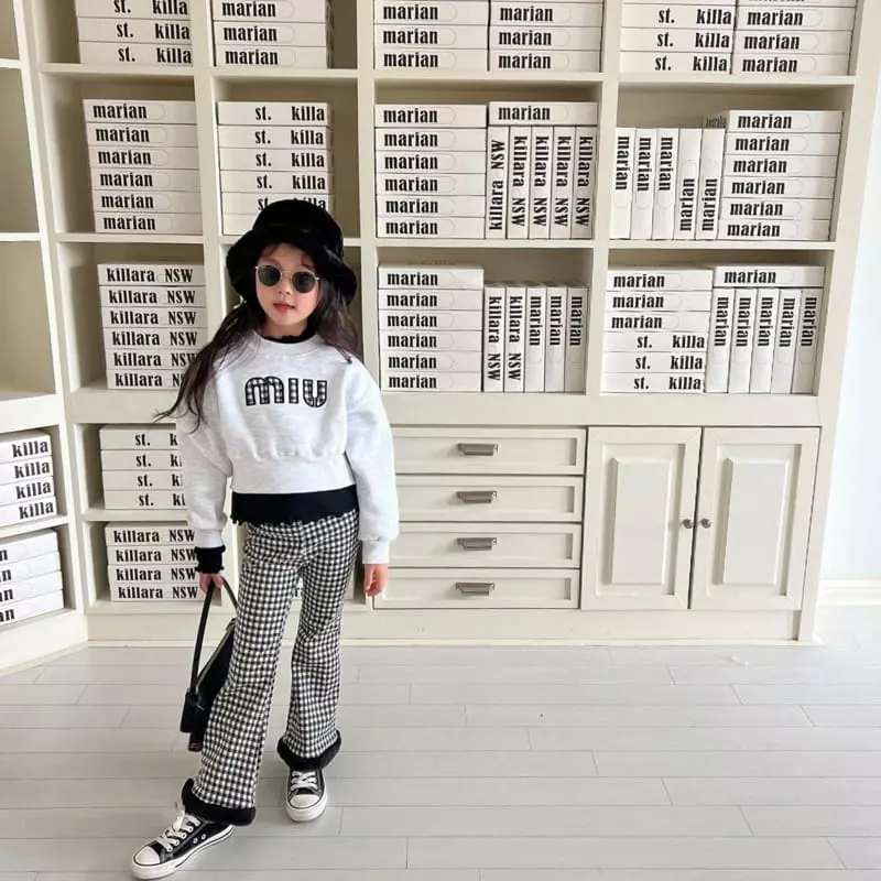 Saint Queen - Korean Children Fashion - #kidsstore - Check Wide Pants - 6