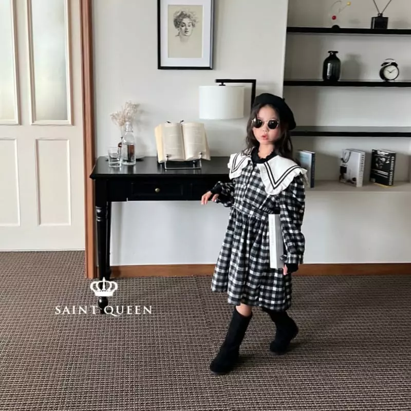 Saint Queen - Korean Children Fashion - #kidzfashiontrend - Check Sailor One-piece - 11