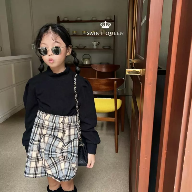 Saint Queen - Korean Children Fashion - #kidzfashiontrend - Heart Check Skirt - 8