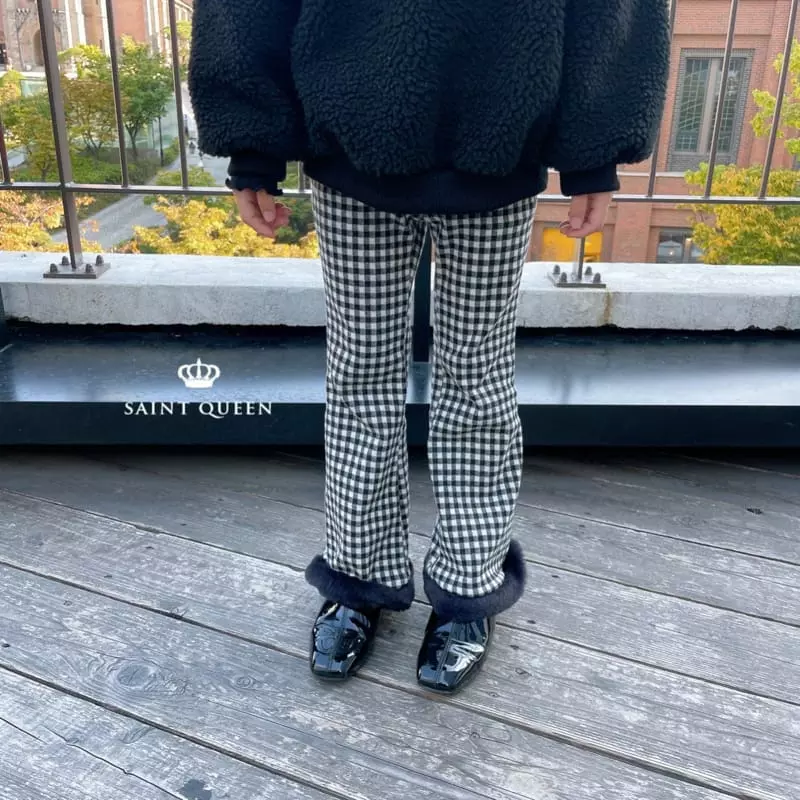 Saint Queen - Korean Children Fashion - #littlefashionista - Check Wide Pants - 9