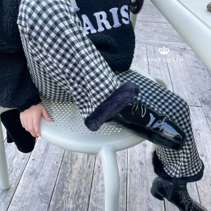 Saint Queen - Korean Children Fashion - #minifashionista - Check Wide Pants - 11