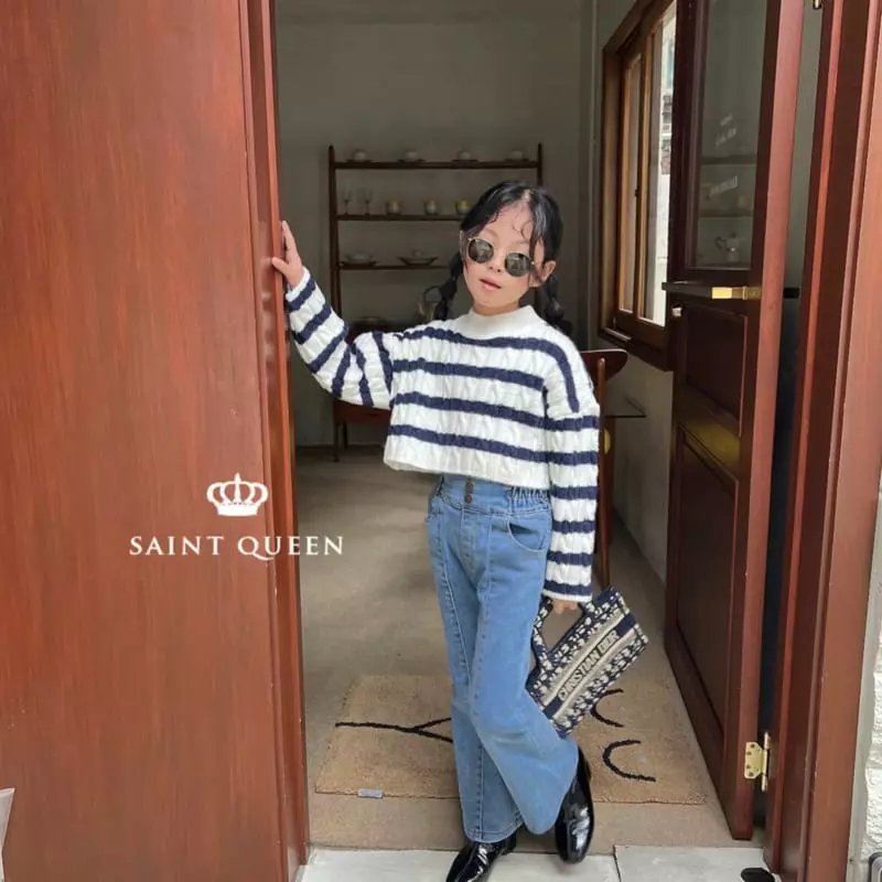 Saint Queen - Korean Children Fashion - #minifashionista - Denim Slit Pants - 10
