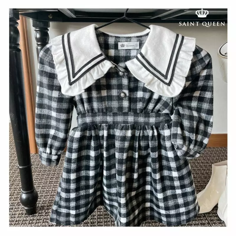Saint Queen - Korean Children Fashion - #prettylittlegirls - Check Sailor One-piece - 2