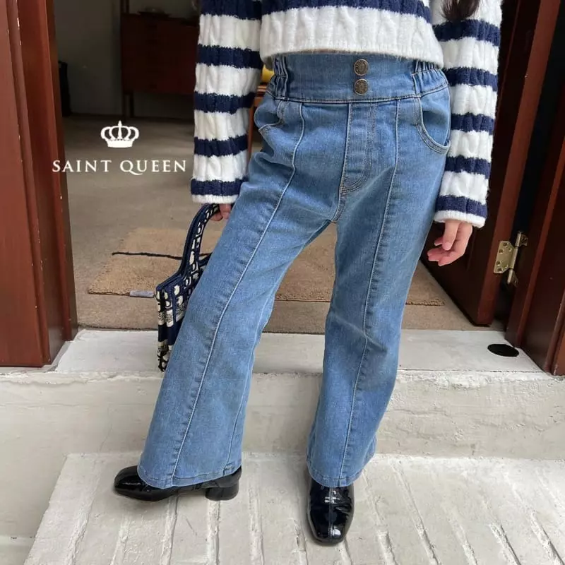 Saint Queen - Korean Children Fashion - #prettylittlegirls - Denim Slit Pants - 11